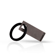 MANO|J Portachiavi in titanio con targhetta e diamanti black MINPCHT7BTAR